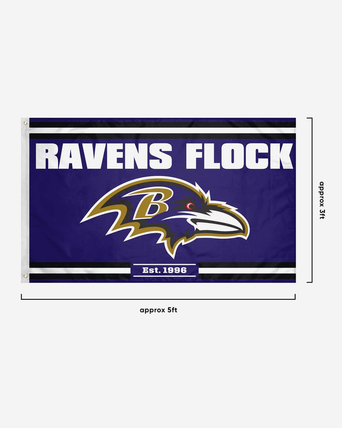 Baltimore Ravens Horizontal Slogan Flag FOCO - FOCO.com