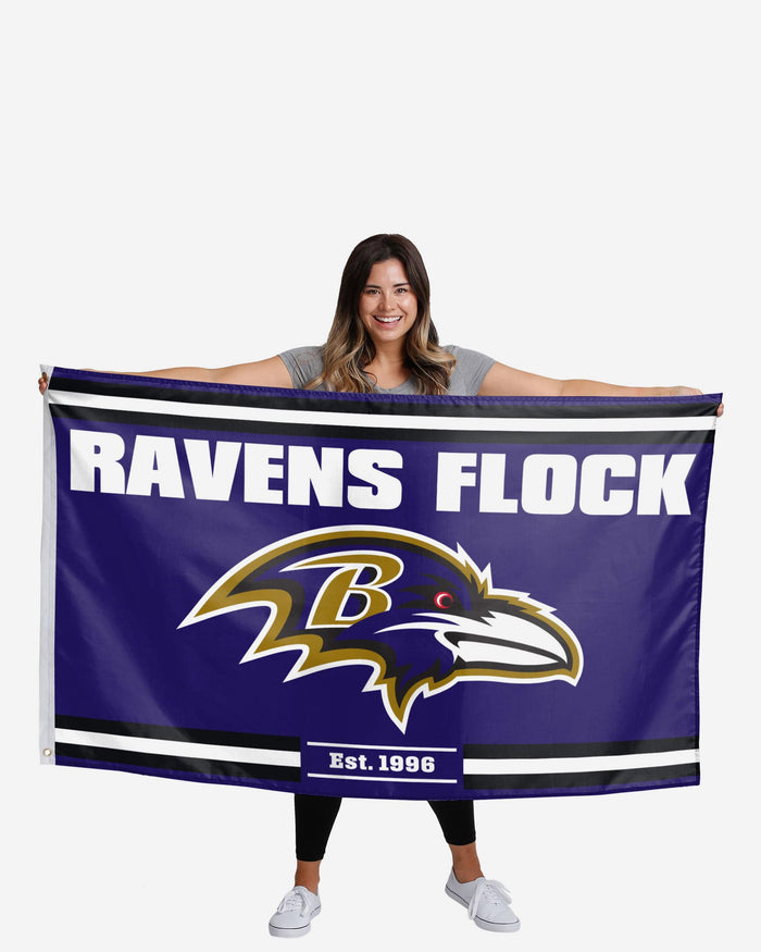 Baltimore Ravens Horizontal Slogan Flag FOCO - FOCO.com