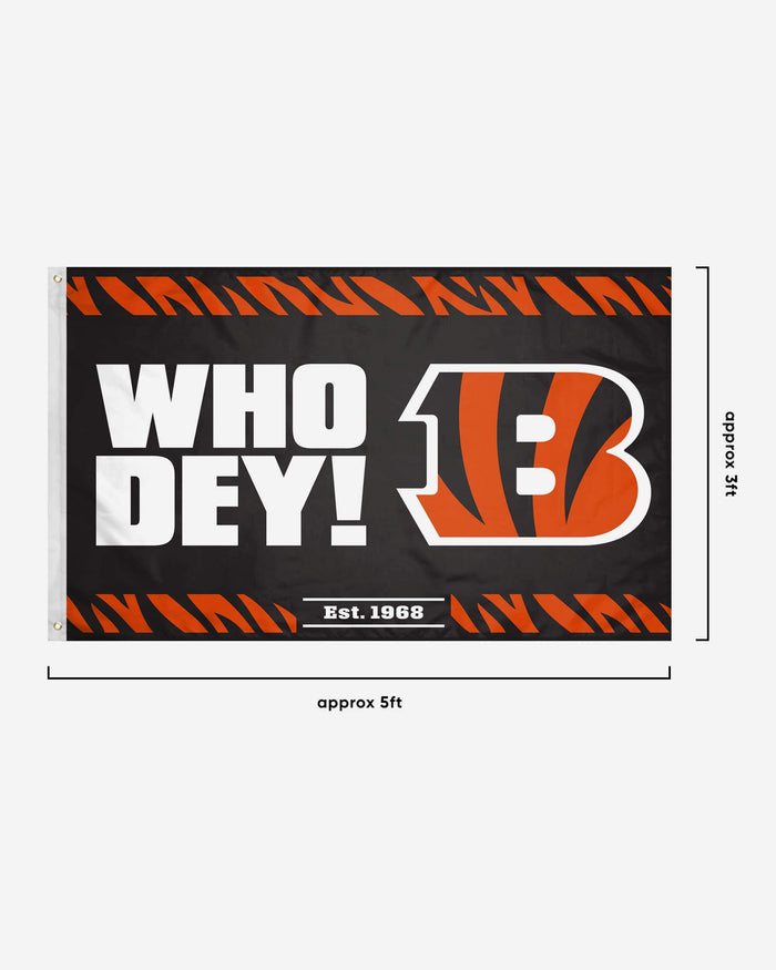 Cincinnati Bengals Horizontal Slogan Flag FOCO - FOCO.com