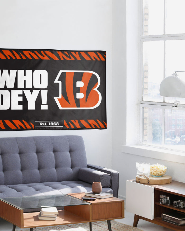 Cincinnati Bengals Horizontal Slogan Flag FOCO - FOCO.com