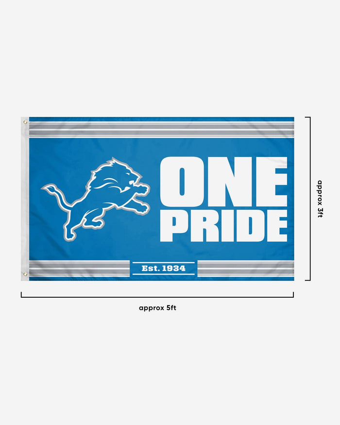 Detroit Lions Horizontal Slogan Flag FOCO - FOCO.com