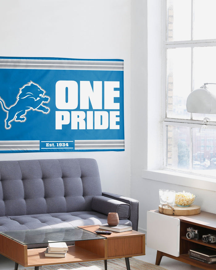 Detroit Lions Horizontal Slogan Flag FOCO - FOCO.com