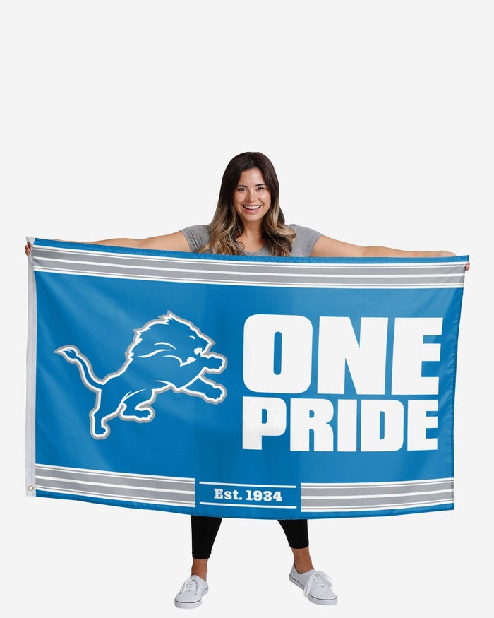 Detroit Lions Horizontal Slogan Flag FOCO - FOCO.com