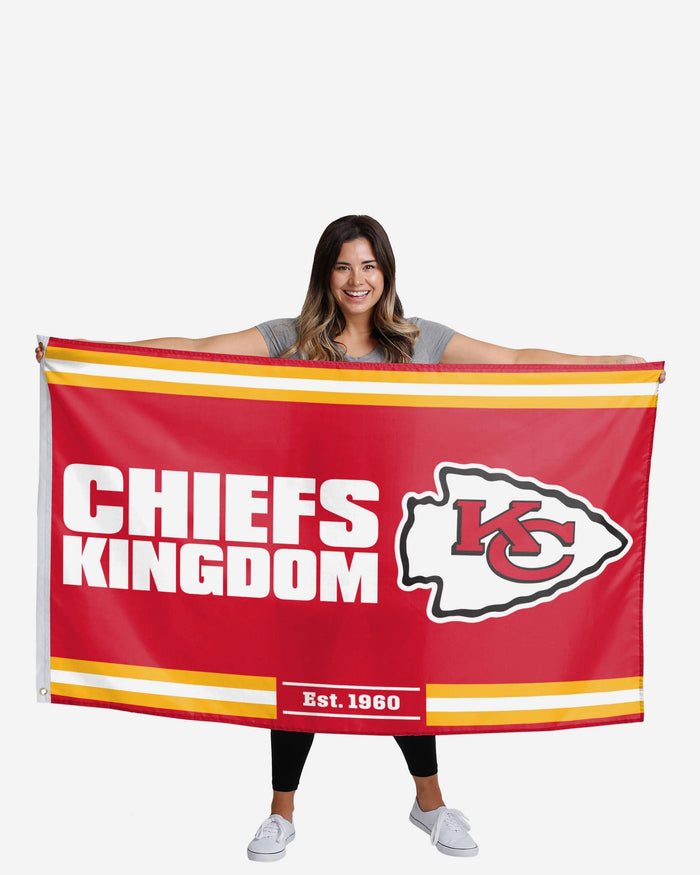 Kansas City Chiefs Horizontal Slogan Flag FOCO - FOCO.com