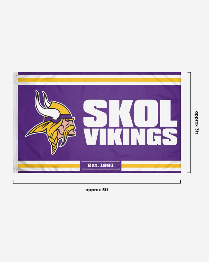 Minnesota Vikings Horizontal Slogan Flag FOCO - FOCO.com