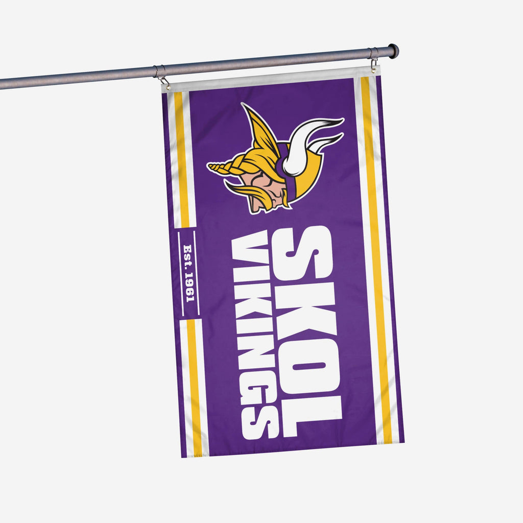 Minnesota Vikings Horizontal Slogan Flag FOCO - FOCO.com