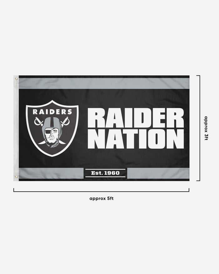 Las Vegas Raiders Horizontal Slogan Flag FOCO - FOCO.com