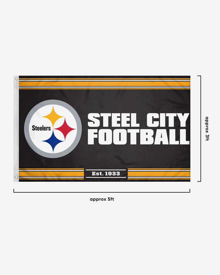 Pittsburgh Steelers Horizontal Slogan Flag FOCO - FOCO.com