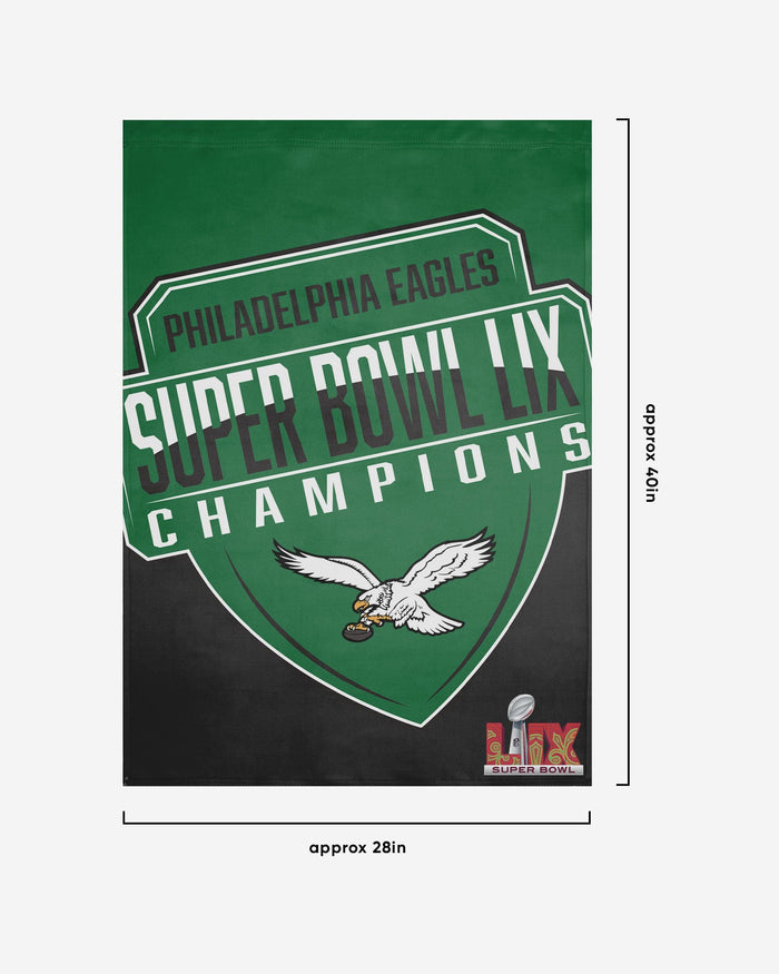 Philadelphia Eagles Super Bowl LIX Champions Kelly Green Vertical Flag FOCO - FOCO.com