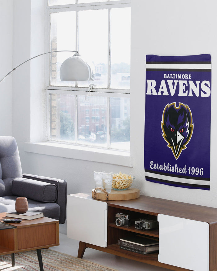 Baltimore Ravens Vertical Retro Flag FOCO - FOCO.com