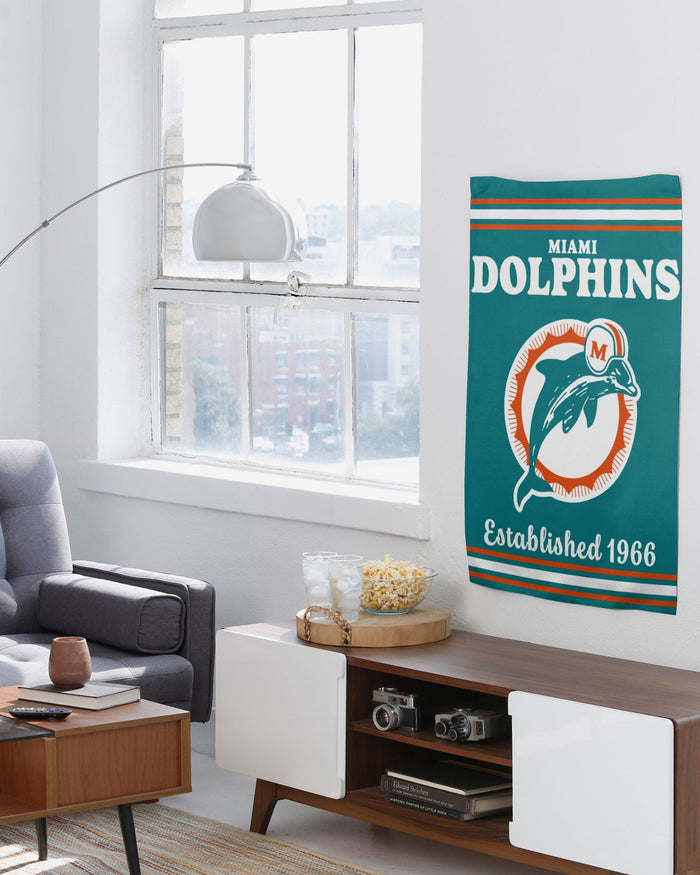 Miami Dolphins Vertical Retro Flag FOCO - FOCO.com