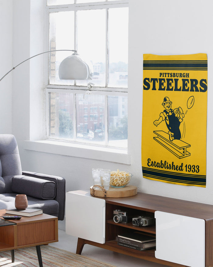 Pittsburgh Steelers Vertical Retro Flag FOCO - FOCO.com