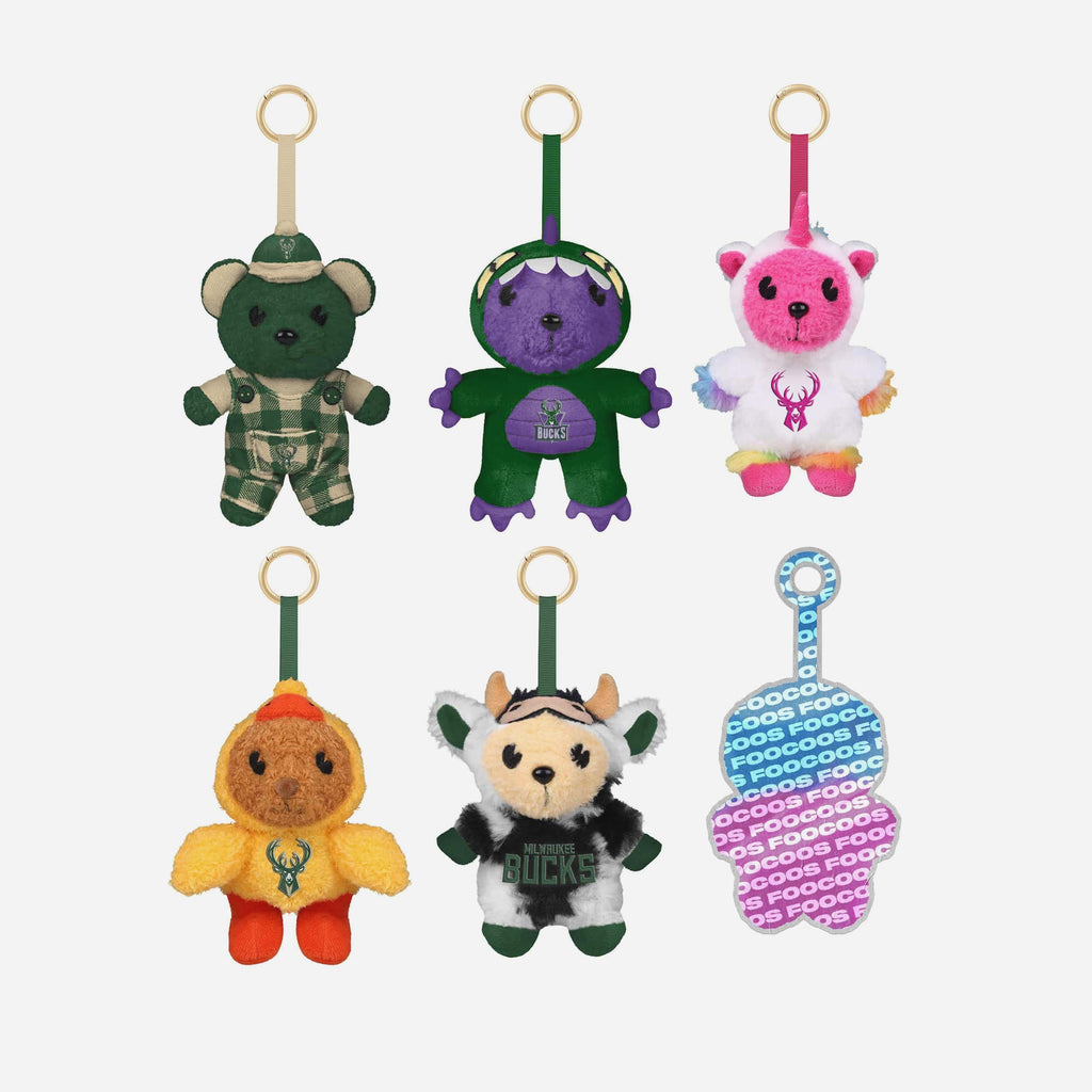 Milwaukee Bucks FOOCOOS Plush Bag Charm Keychain Blind Box Series 1 FOCO - FOCO.com