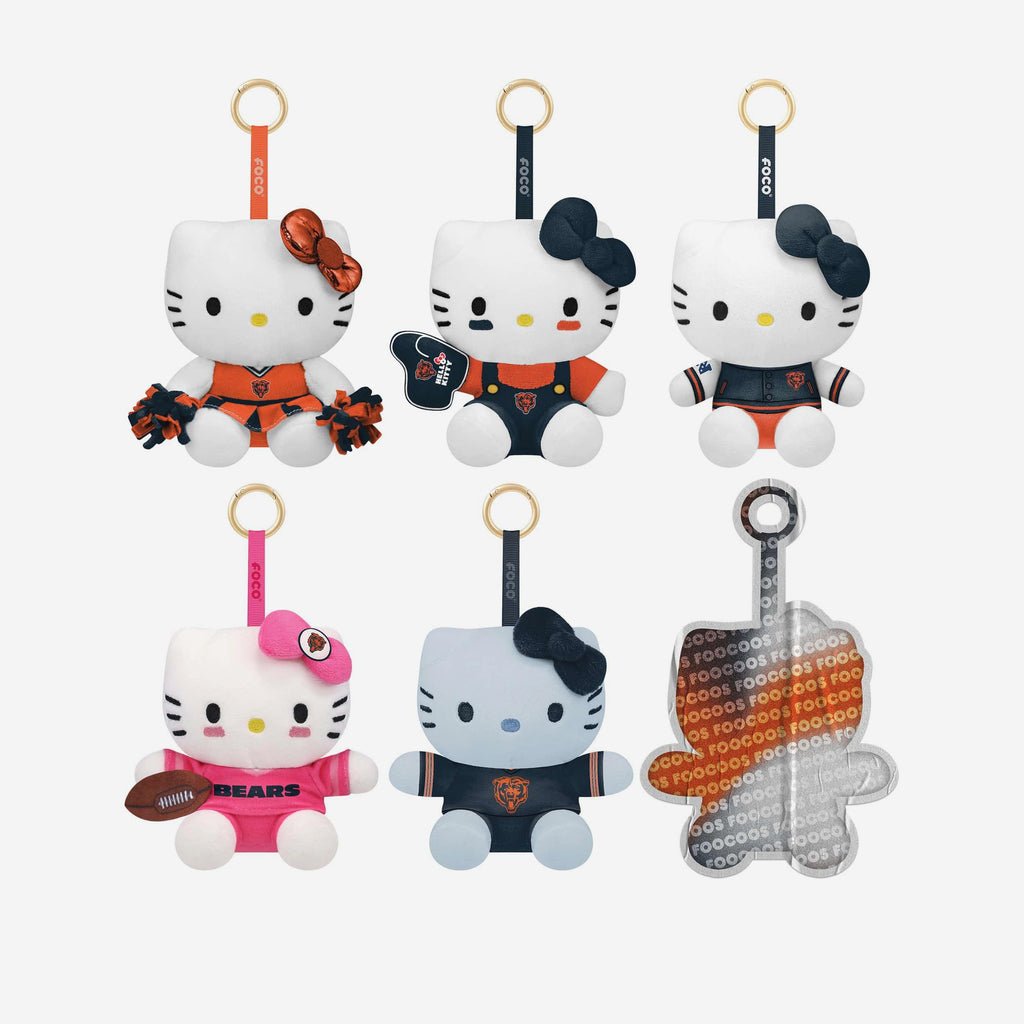 Chicago Bears Hello Kitty® FOOCOOS Plush Bag Charm Keychain Blind Box Series 1 FOCO - FOCO.com