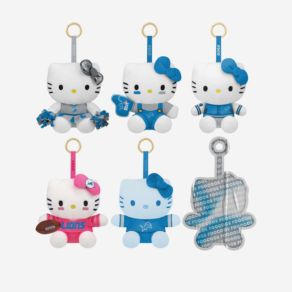 Detroit Lions Hello Kitty® FOOCOOS Plush Bag Charm Keychain Blind Box Series 1 FOCO - FOCO.com