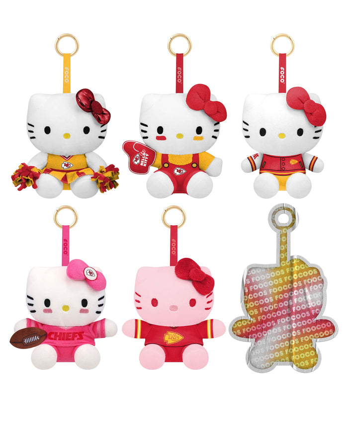 Kansas City Chiefs Hello Kitty® FOOCOOS Plush Bag Charm Keychain Blind Box Series 1 FOCO - FOCO.com
