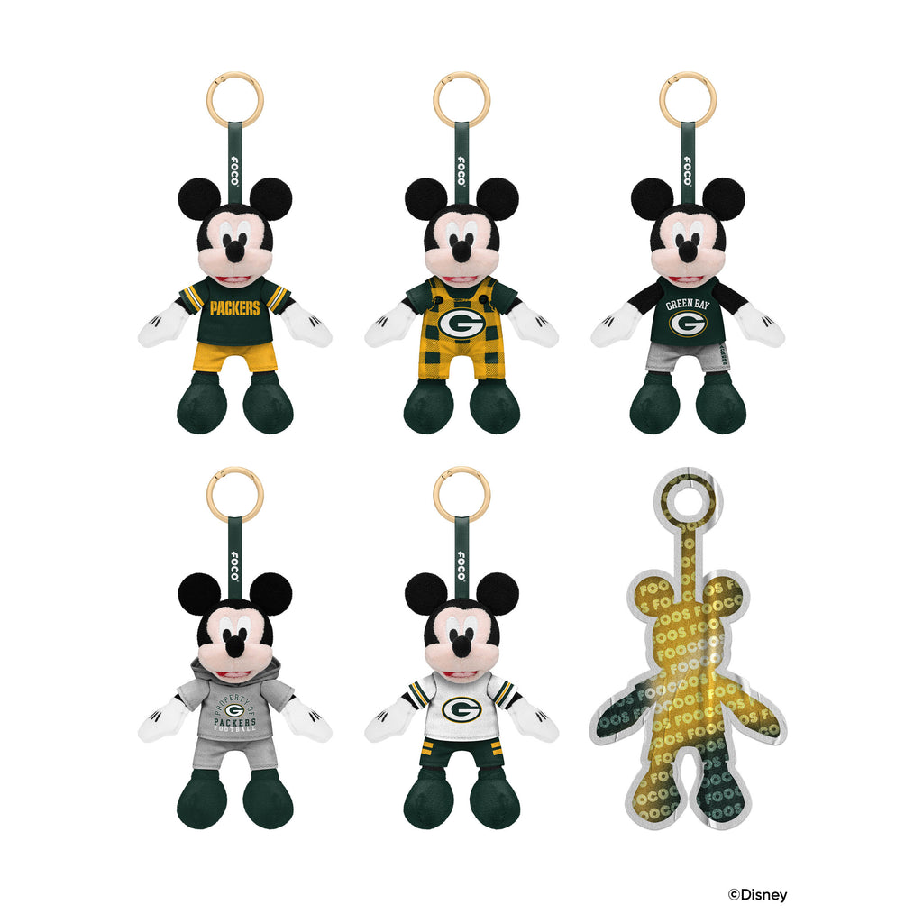 Green Bay Packers Disney Mickey Mouse FOOCOOS Clip-On Plush Blind Box Series 1 FOCO - FOCO.com