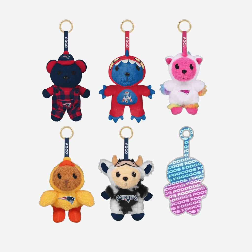 New England Patriots FOOCOOS Plush Bag Charm Keychain Blind Box Series 1 FOCO - FOCO.com