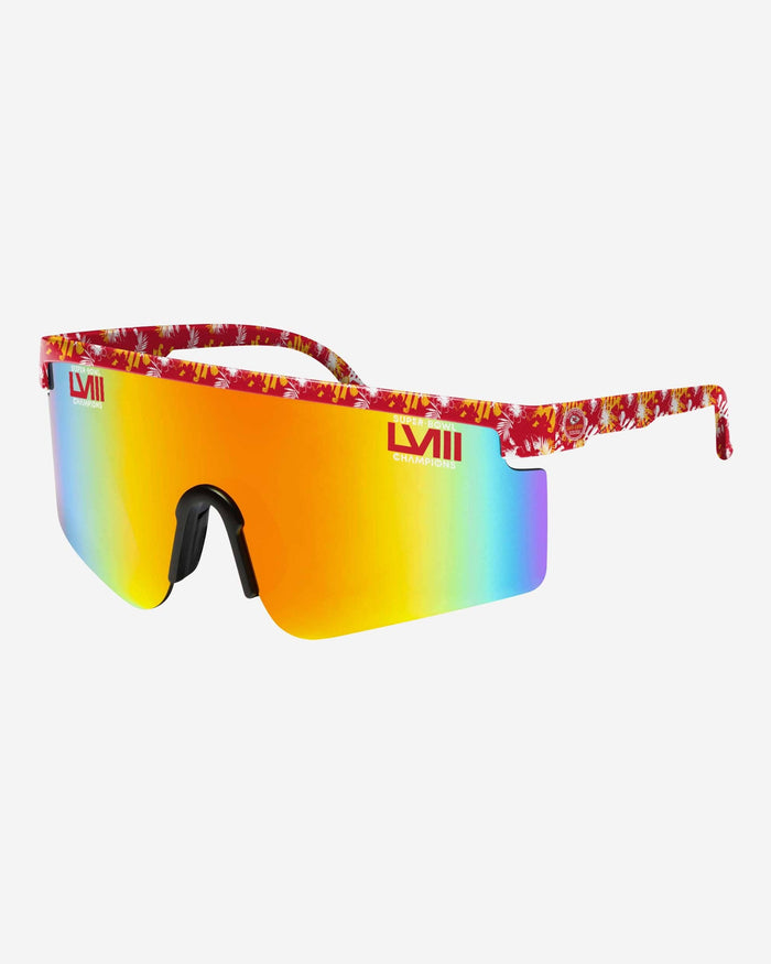 Kansas City Chiefs Super Bowl LVIII Champions Floral Large Frame Sunglasses FOCO - FOCO.com