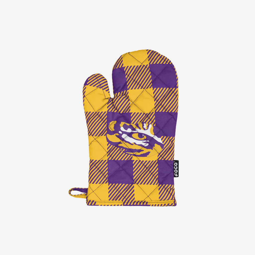 LSU Tigers Plaid Oven Mitt FOCO - FOCO.com