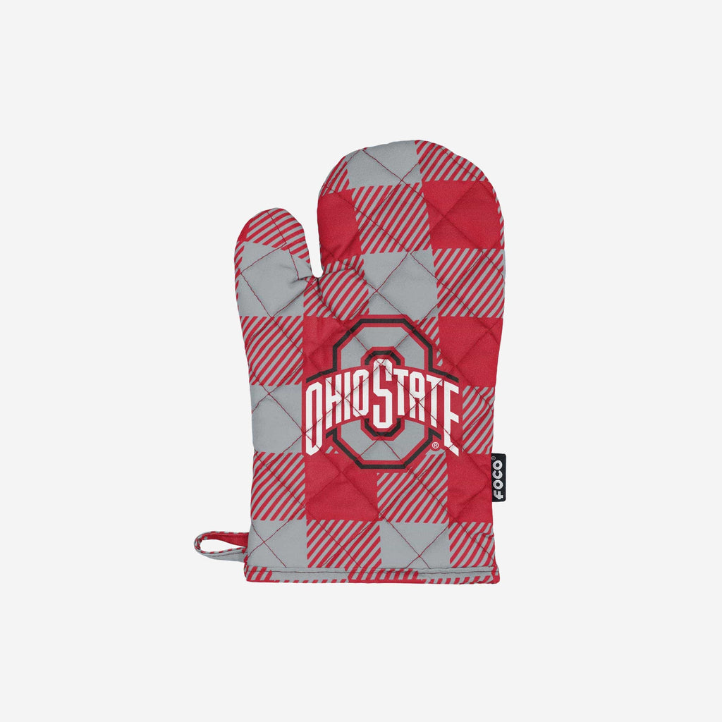 Ohio State Buckeyes Plaid Oven Mitt FOCO - FOCO.com