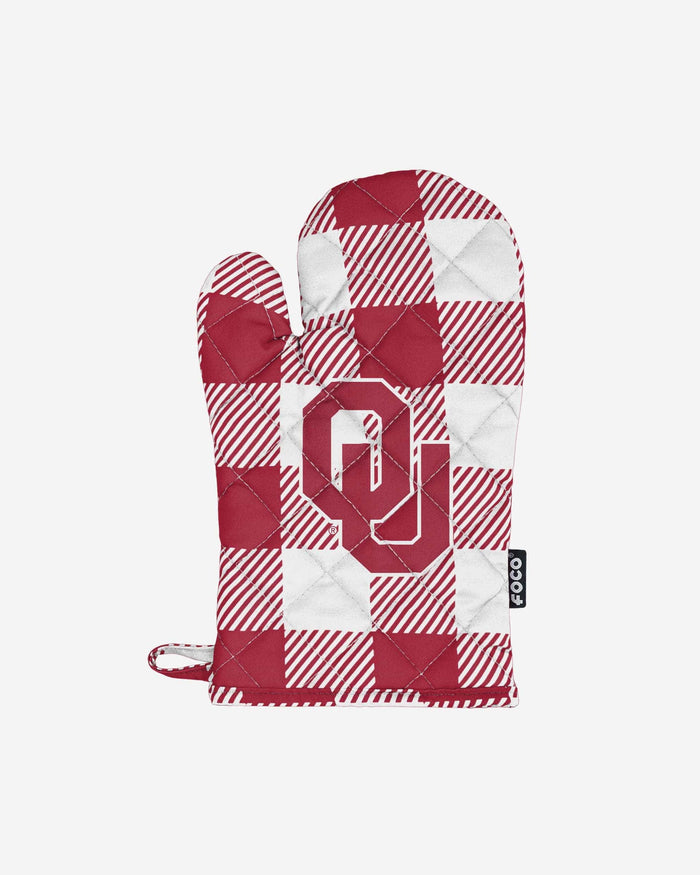 Oklahoma Sooners Plaid Oven Mitt FOCO - FOCO.com