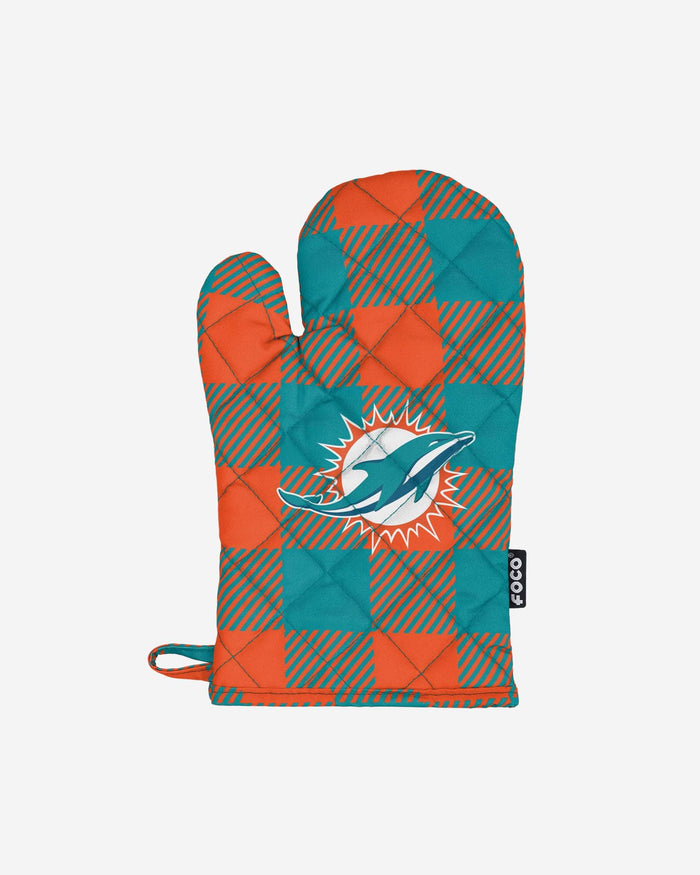 Miami Dolphins Plaid Oven Mitt FOCO - FOCO.com