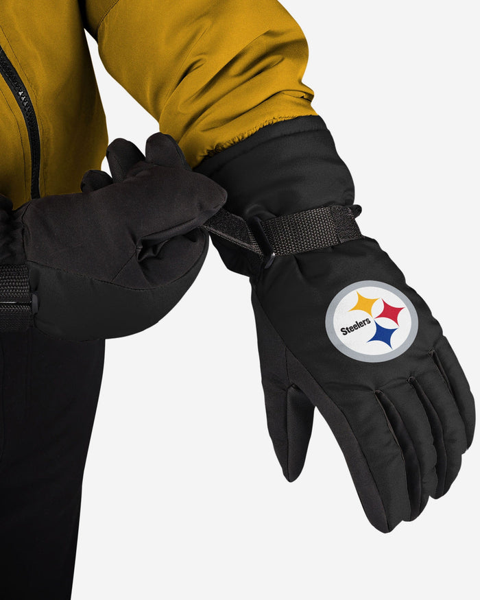 Pittsburgh Steelers Big Logo Insulated Gloves FOCO - FOCO.com