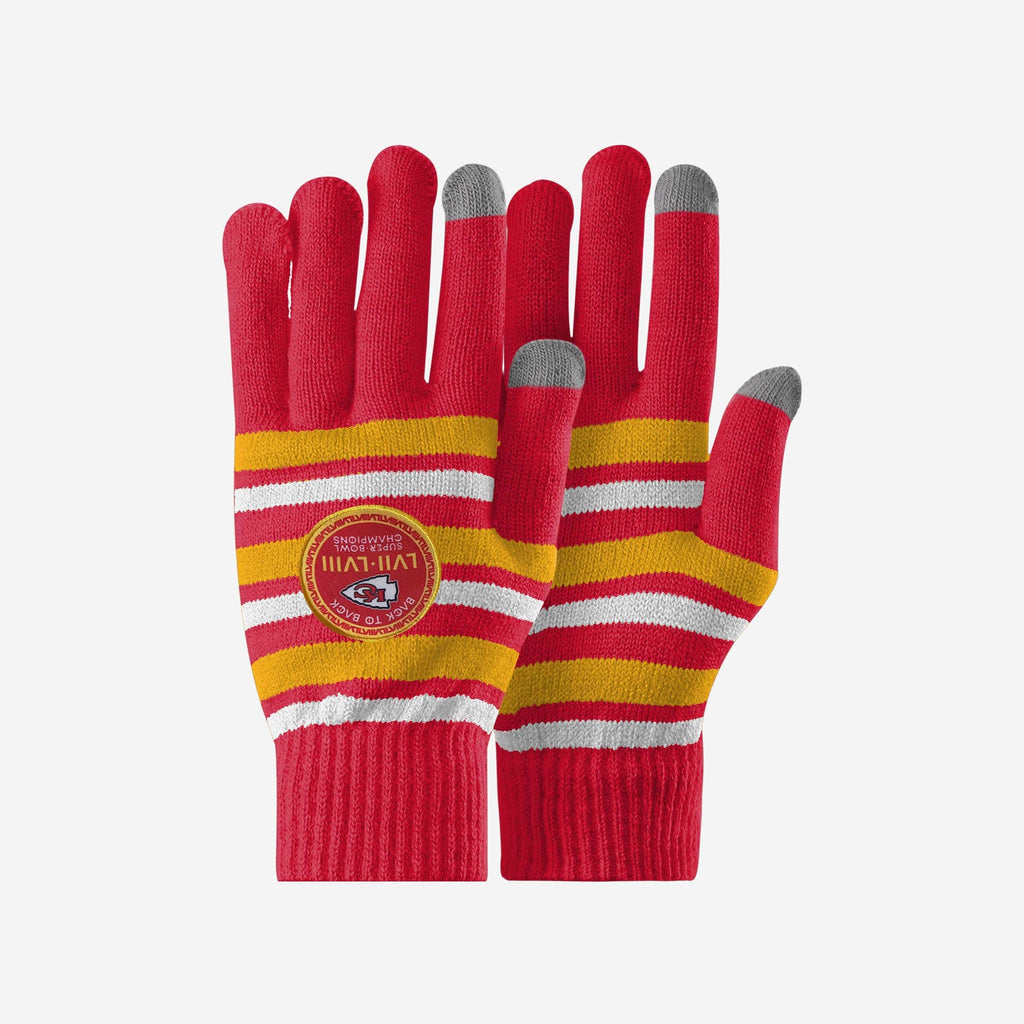 Kansas City Chiefs Super Bowl LVIII Champions Stretch Gloves FOCO - FOCO.com