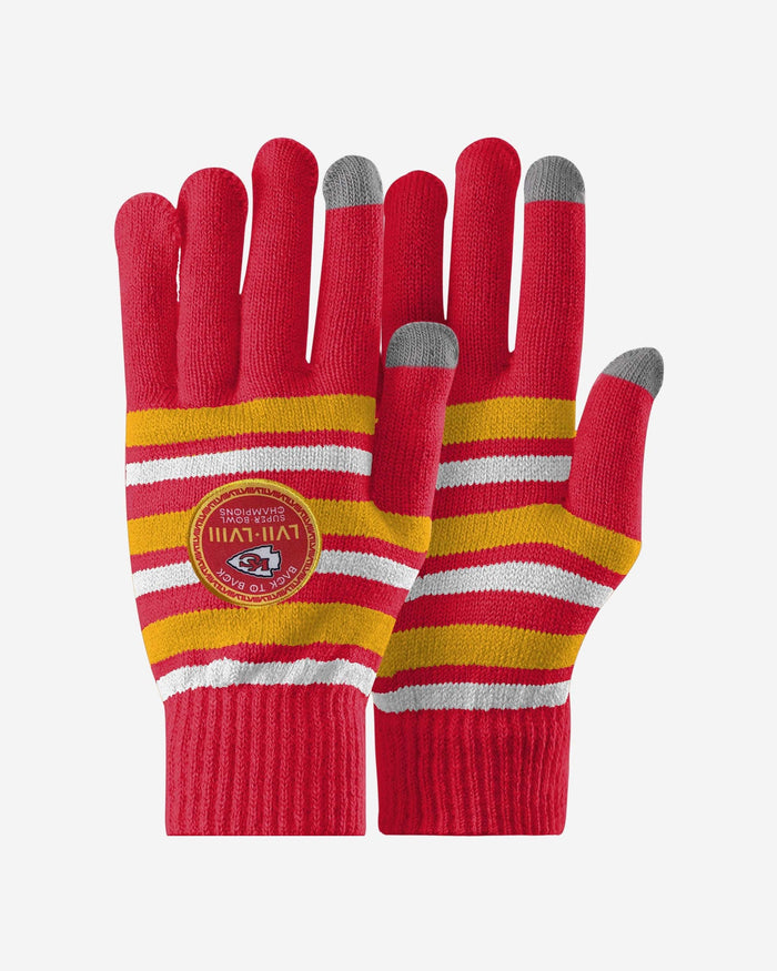 Kansas City Chiefs Super Bowl LVIII Champions Stretch Gloves FOCO - FOCO.com