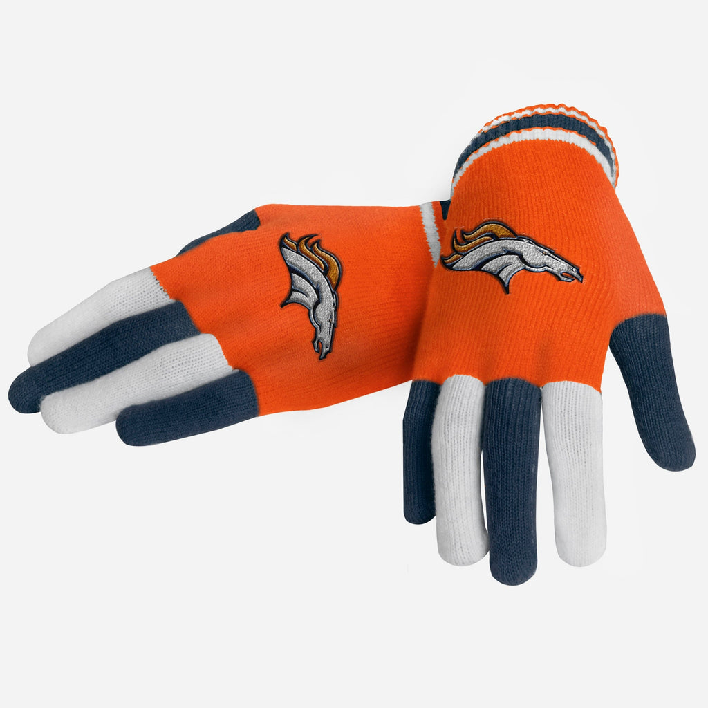 Denver Broncos Multi Color Knit Gloves