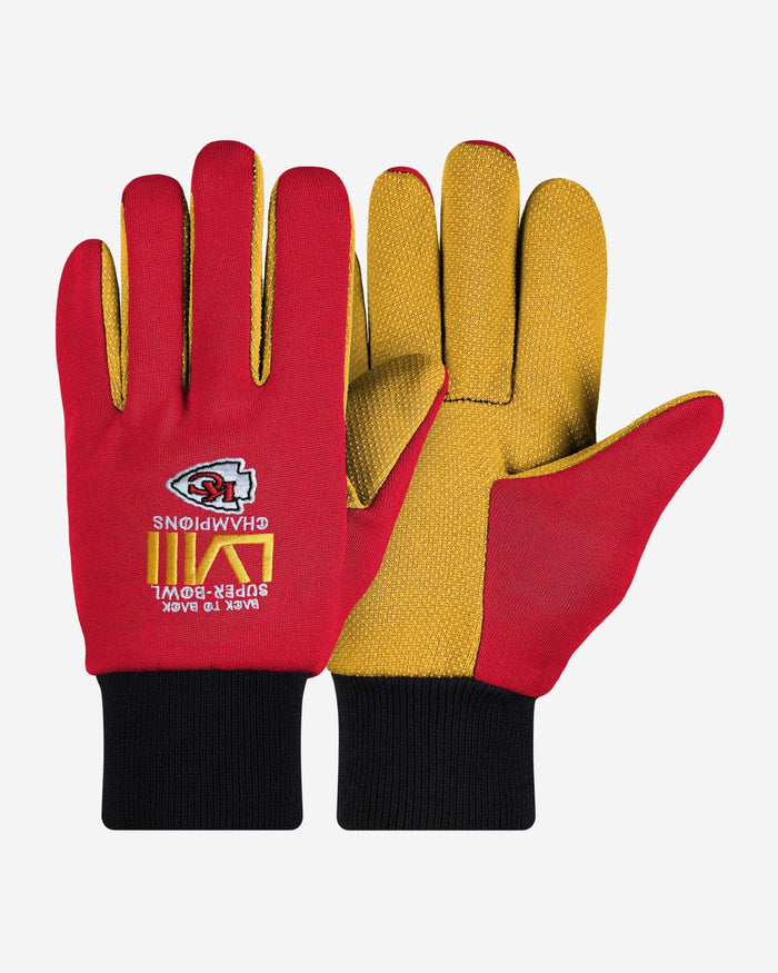 Kansas City Chiefs Super Bowl LVIII Champions Colored Palm Utility Gloves FOCO - FOCO.com