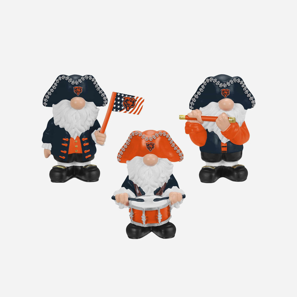 Chicago Bears 3 Pack Americana Mini Gnome Set FOCO - FOCO.com