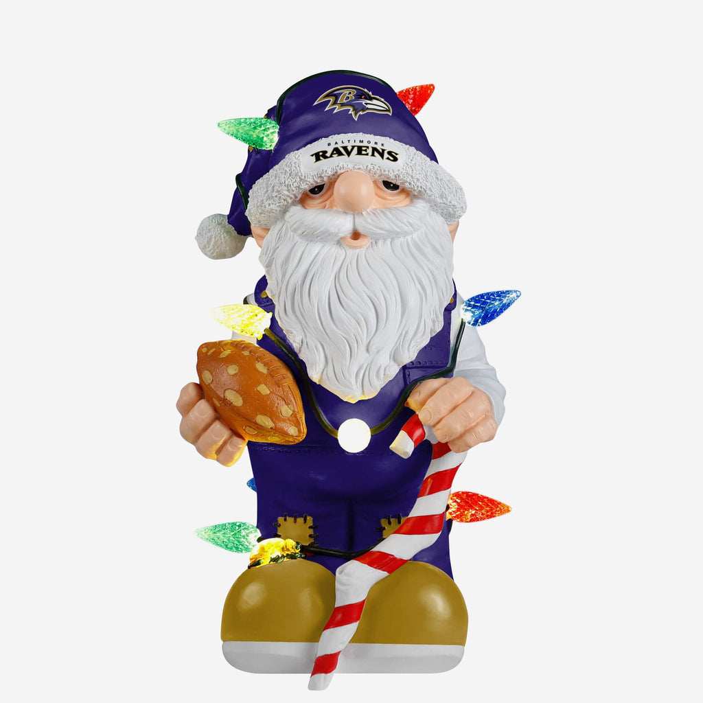 Baltimore Ravens Light Up Holiday Gnome FOCO - FOCO.com