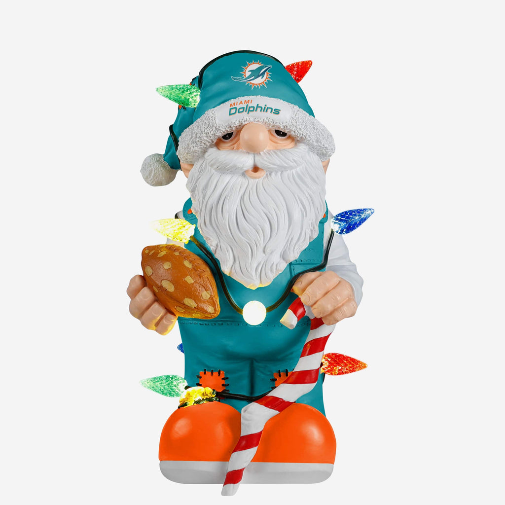 Miami Dolphins Light Up Holiday Gnome FOCO - FOCO.com