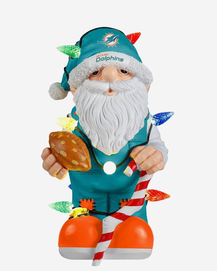 Miami Dolphins Light Up Holiday Gnome FOCO - FOCO.com