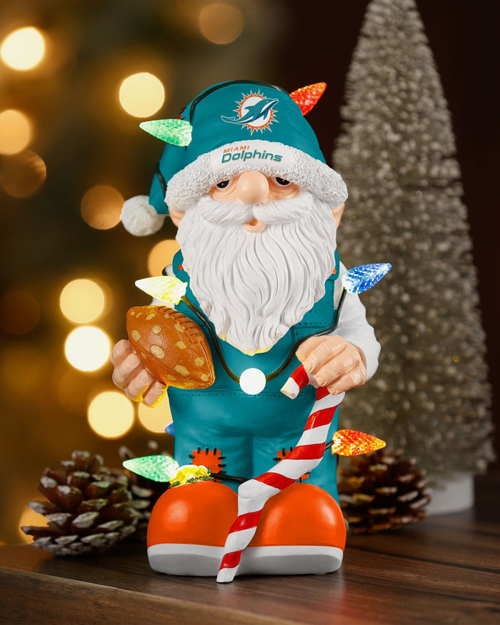 Miami Dolphins Light Up Holiday Gnome FOCO - FOCO.com