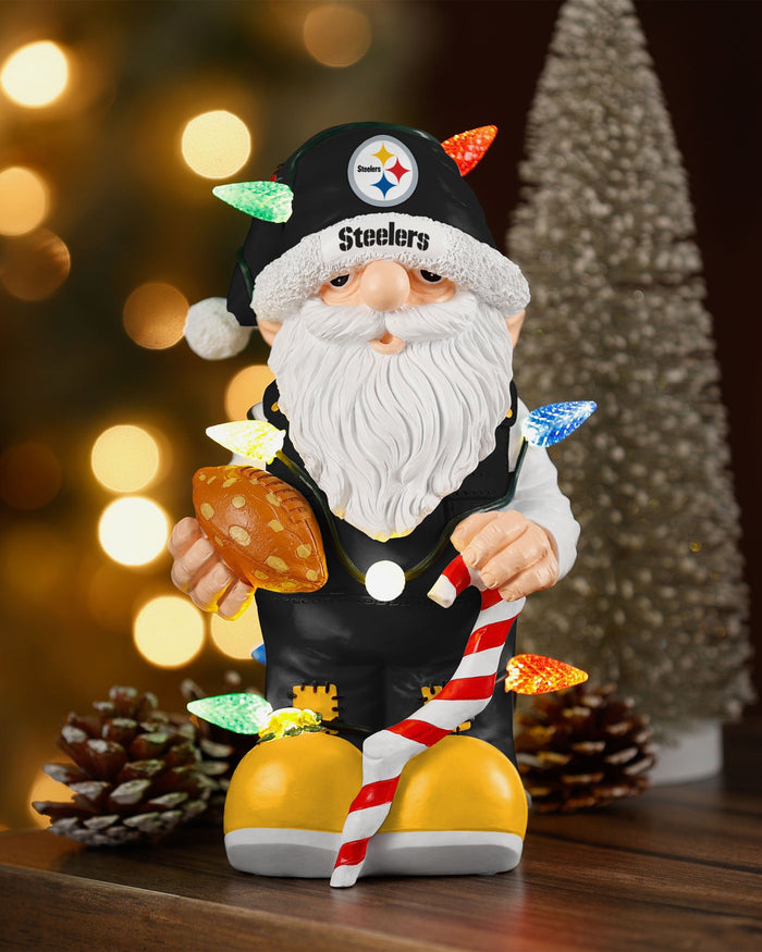 Pittsburgh Steelers Light Up Holiday Gnome FOCO - FOCO.com