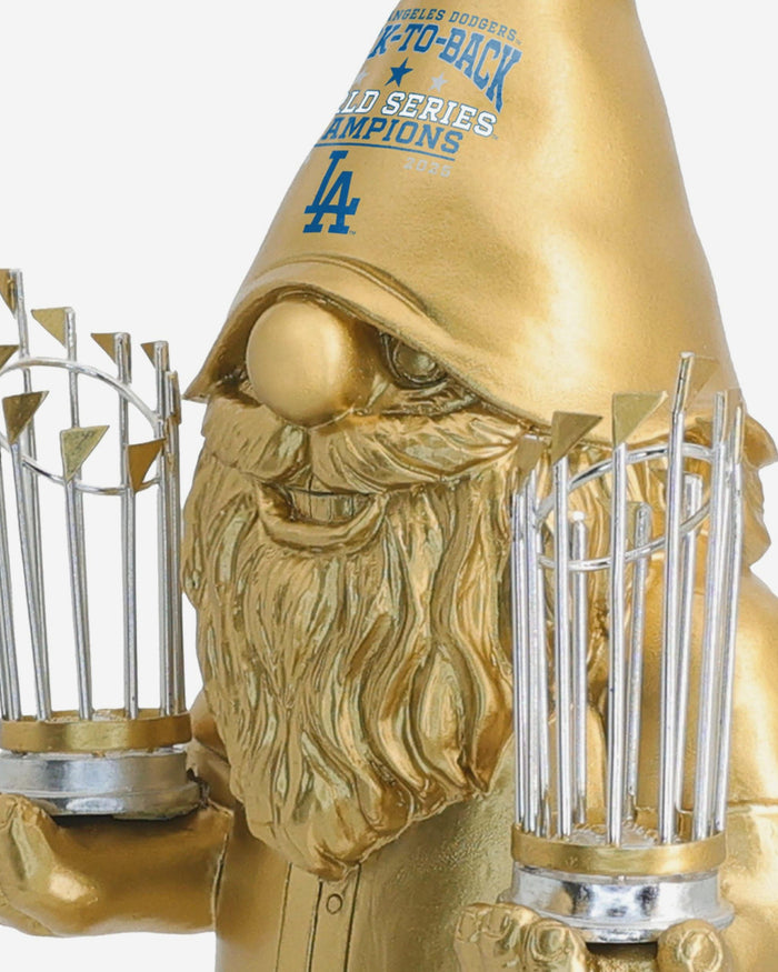 Los Angeles Dodgers 2025 Back To Back World Series Champions Gold Plated Gnome FOCO - FOCO.com