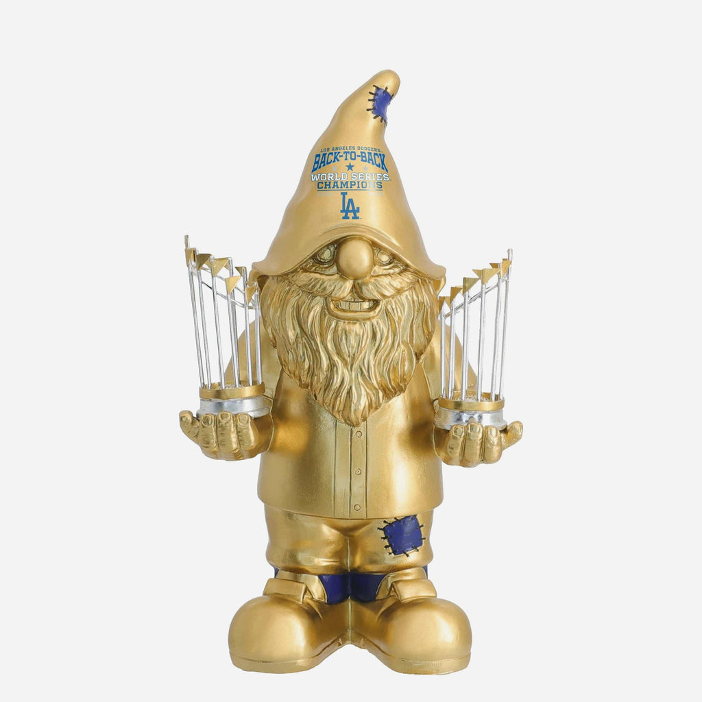 Los Angeles Dodgers 2025 Back To Back World Series Champions Gold Plated Gnome FOCO - FOCO.com