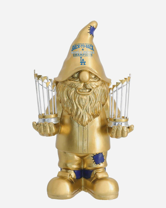 Los Angeles Dodgers 2025 Back To Back World Series Champions Gold Plated Gnome FOCO - FOCO.com