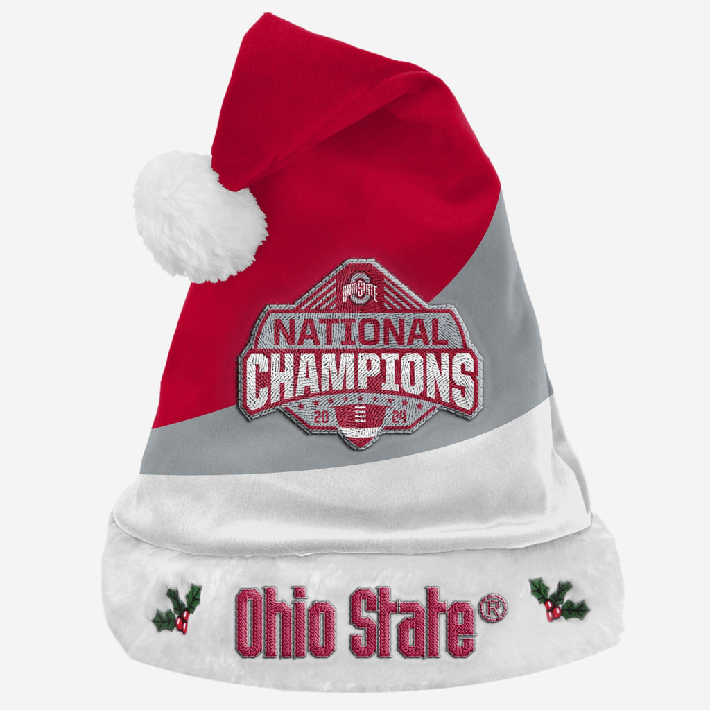 Ohio State Buckeyes 2024 Football National Champions Santa Hat FOCO - FOCO.com