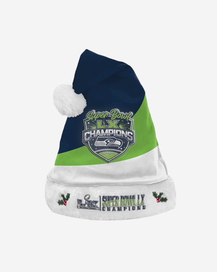Seattle Seahawks Super Bowl LX Champions Santa Hat FOCO - FOCO.com