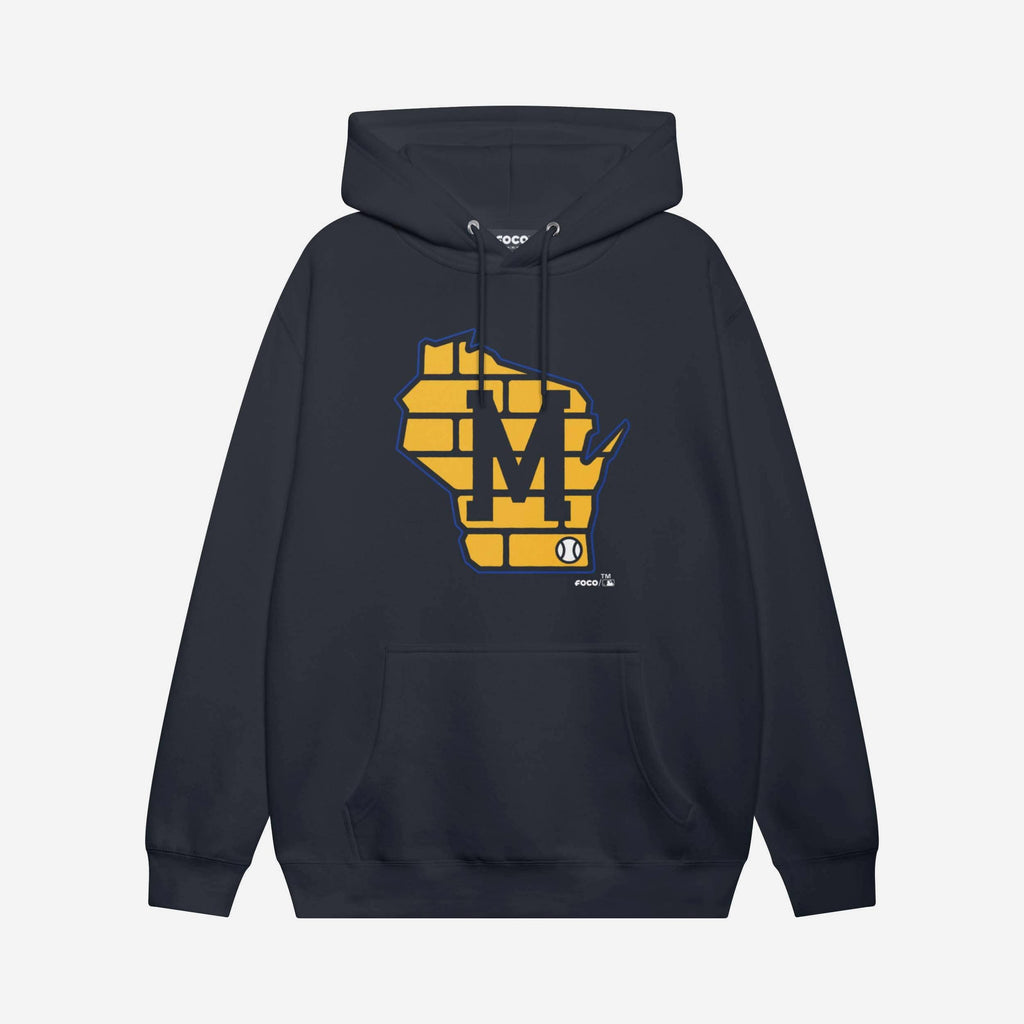 Milwaukee Brewers Away Alternate Logo Hoodie FOCO Navy S - FOCO.com