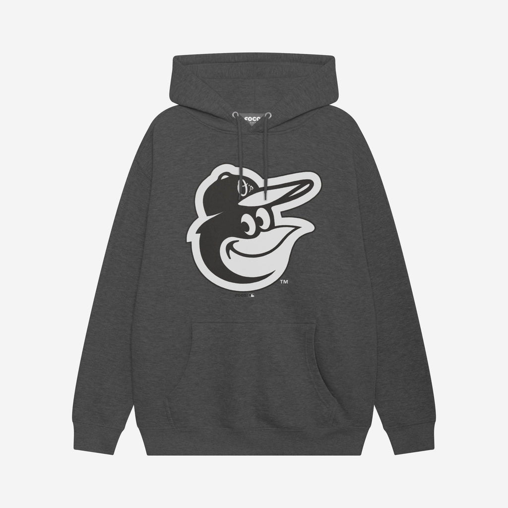 Baltimore Orioles Black & White Primary Logo Hoodie FOCO S - FOCO.com