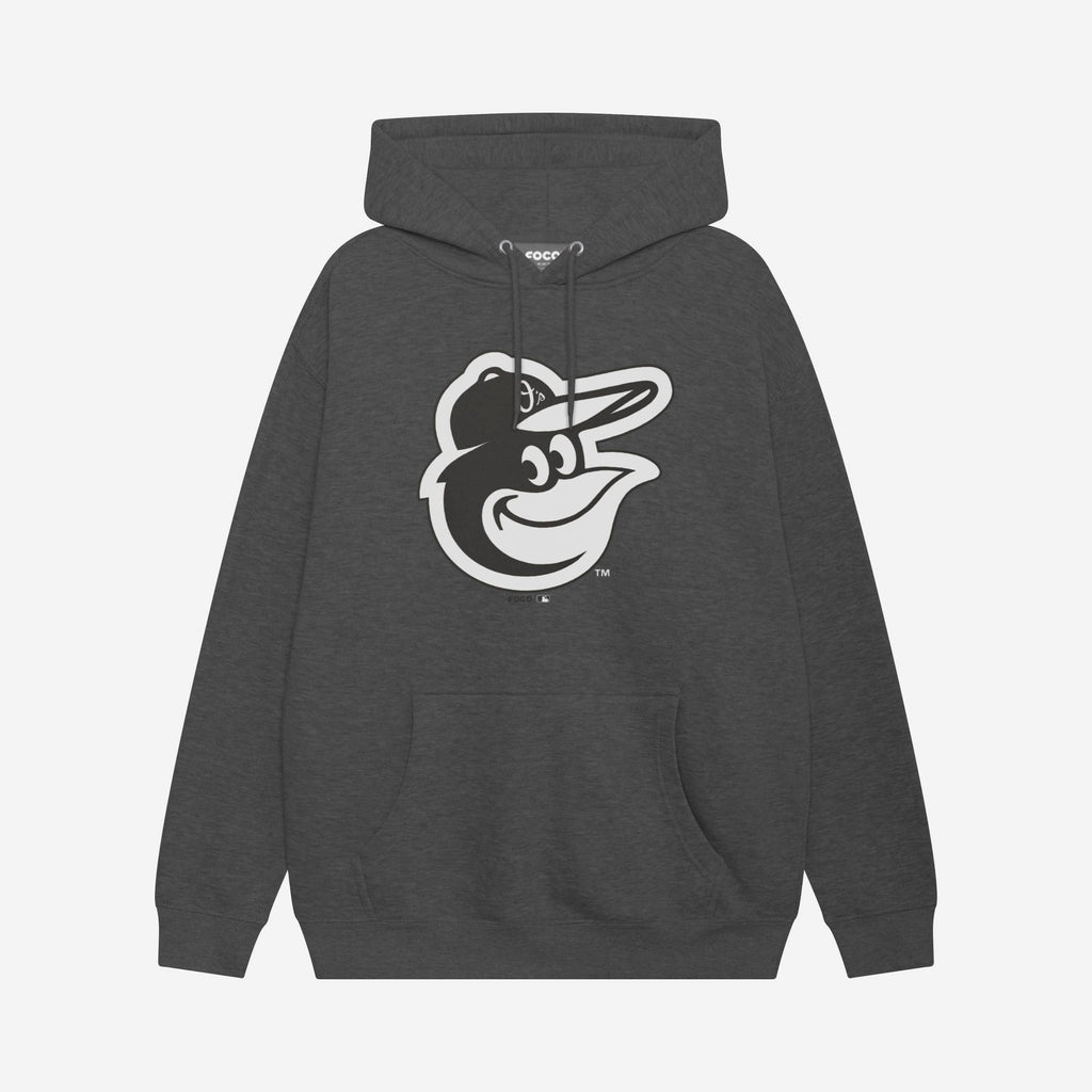 Baltimore Orioles Black & White Primary Logo Hoodie FOCO S - FOCO.com