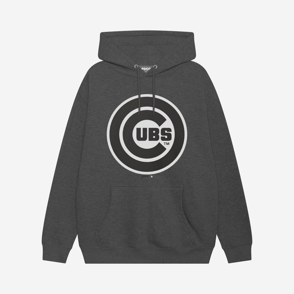 Chicago Cubs Black & White Primary Logo Hoodie FOCO S - FOCO.com