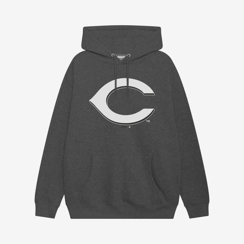 Cincinnati Reds Black & White Primary Logo Hoodie FOCO S - FOCO.com