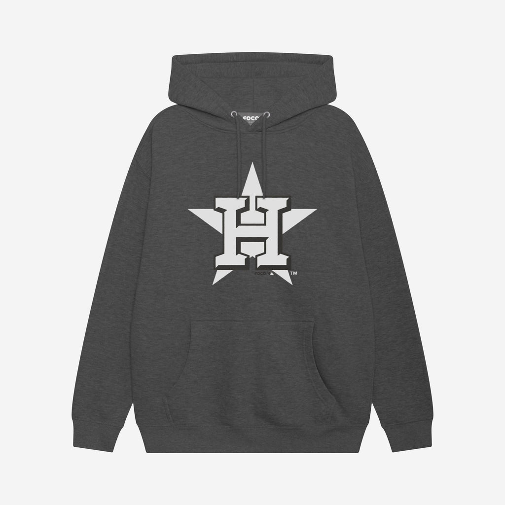 Houston Astros Black & White Primary Logo Hoodie FOCO S - FOCO.com