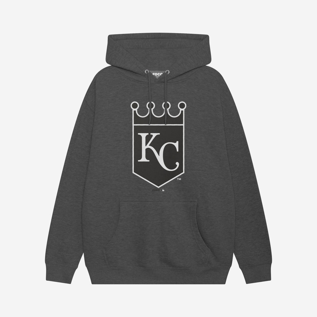 Kansas City Royals Black & White Primary Logo Hoodie FOCO S - FOCO.com
